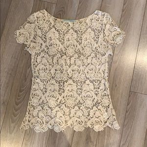 Maurices Cream Crochet Top